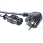 Cable de alimentación ACT conector de red CEE 7/7 (acodado) - C15 negro 1,5 m