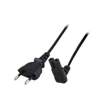 Cable de alimentación ACT conector euro - conector hembra C7 (acodado) negro 2 m