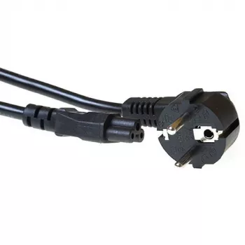 ACT Cable de alimentación conector CEE 7/7 macho (acodado) - conector hembra C5 negro 10 m