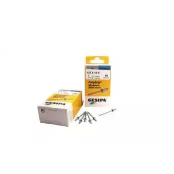 Remache ciego GESIPA 1432058 acero gris 9,5 mm cabeza 4,8 mm vástago 10 mm longitud