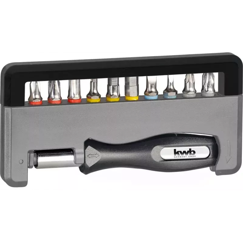 Juego de puntas de destornillador KWB Industrial Steel Standard Handy Bit Box