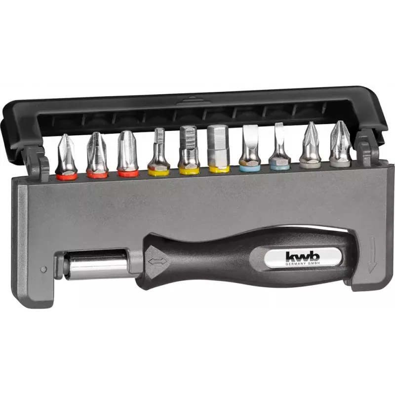 Juego de puntas de destornillador KWB Industrial Steel Standard Handy Bit Box