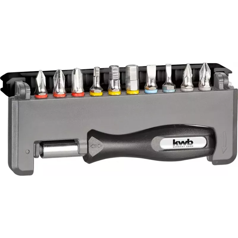 Juego de puntas de destornillador KWB Industrial Steel Standard Handy Bit Box