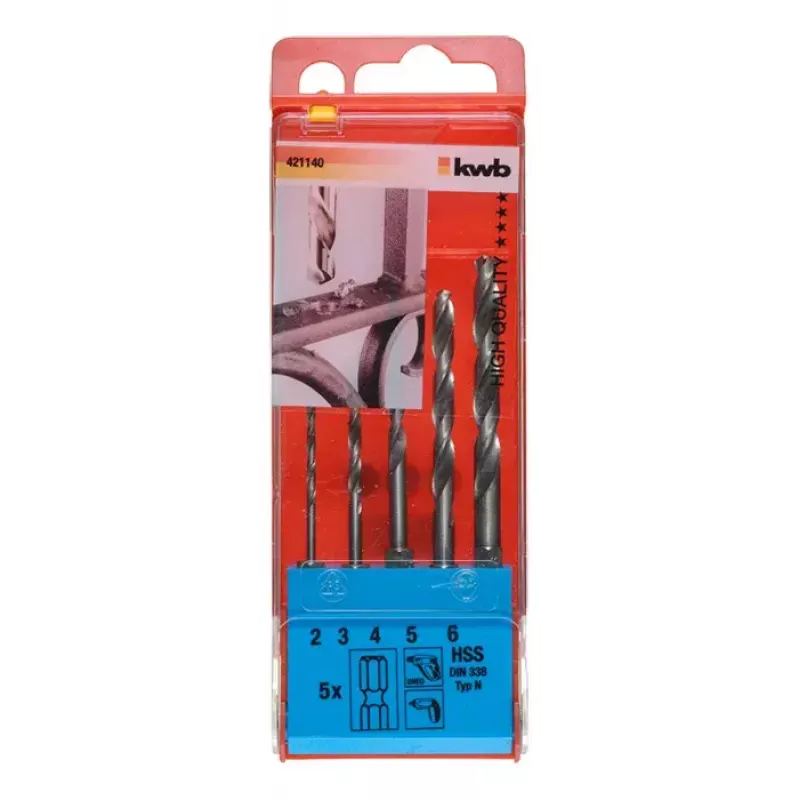 Juego de brocas helicoidales KWB 421140 5 unidades