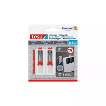tesa Powerstrips Clavo adhesivo para papel pintado y yeso, 0,5 kg, 1 ud. (77782-00000-00)