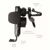 Swissten S-Grip W2-AV5 soporte de coche con cargador inalámbrico de 15 W, con cable USB/USB-C, negro