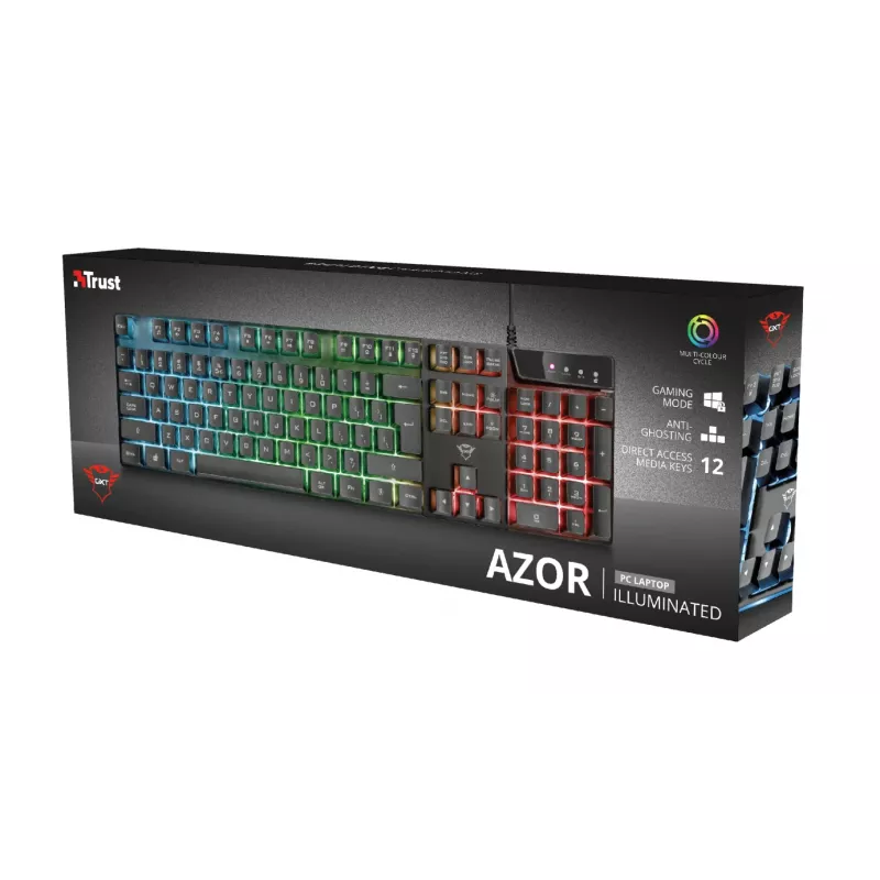 Teclado gaming Trust GXT 835 Azor USB alemán negro