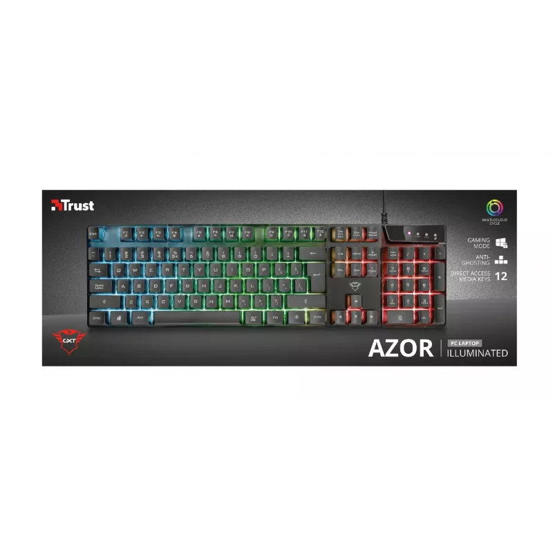 Teclado gaming Trust GXT 835 Azor USB alemán negro