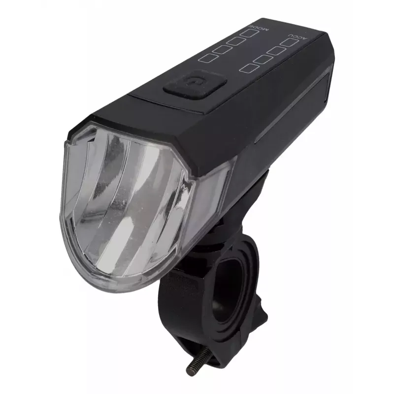 Fischer 50647 juego de luces LED para bicicleta a pilas, luz delantera de 80 lux