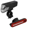 Fischer 50647 juego de luces LED para bicicleta a pilas, luz delantera de 80 lux