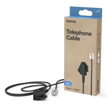 Hama 00300045 cable de teléfono 3 m negro
