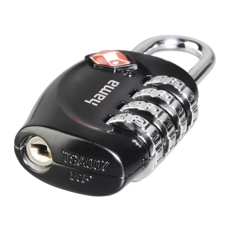 Hama 00139502 candado/alarma para maleta con combinación negro, rojo, plata, blanco
