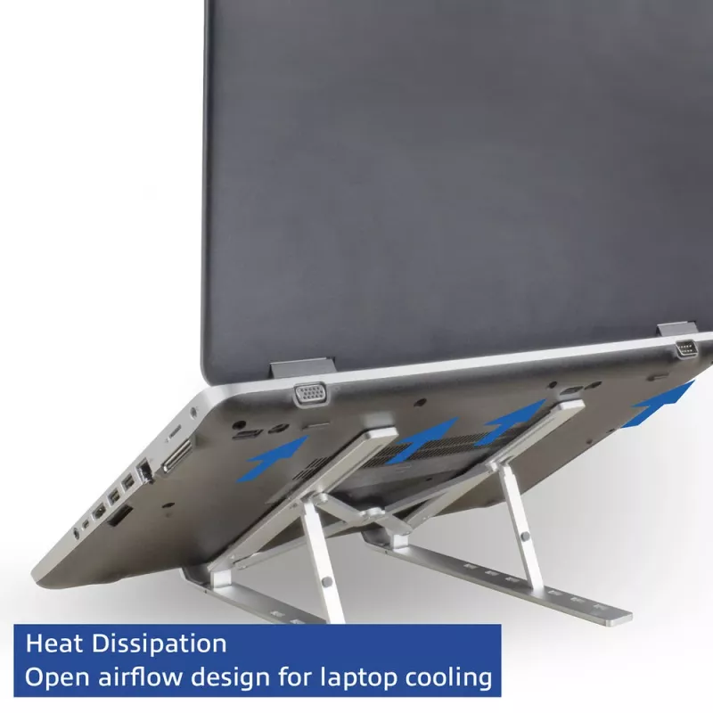 ACT soporte plegable para portátil aluminio, altura ajustable en 7 posiciones