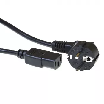 ACT Cable de alimentación CEE 7/7 macho (acodado) a C13, negro, 0,25 m (AK5253)