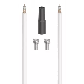 Hama cable coaxial digital 10 m tipo F negro, metálico, blanco
