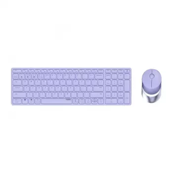 Rapoo 9750M teclado y ratón con Wireless Bluetooth QWERTZ alemán morado
