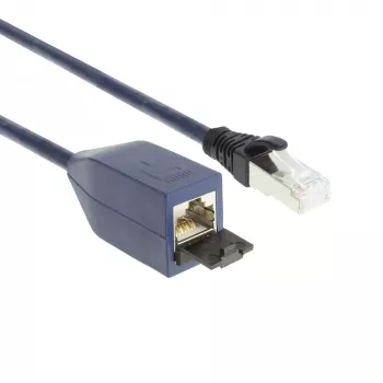 ACT azul 2 metros LSZH S/FTP CAT6A MPTL cable alargador con protección de lengüeta conectores RJ45