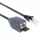 ACT azul 2 metros LSZH S/FTP CAT6A MPTL cable alargador con protección de lengüeta conectores RJ45