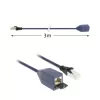 ACT azul 3 metros LSZH S/FTP CAT6A MPTL cable alargador con protección de lengüeta y conectores RJ45