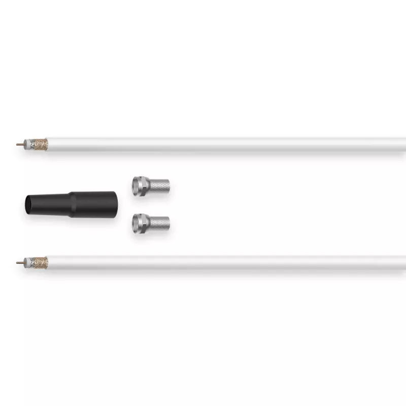 Hama 00179261 Cable coaxial 10 m negro, metálico, blanco