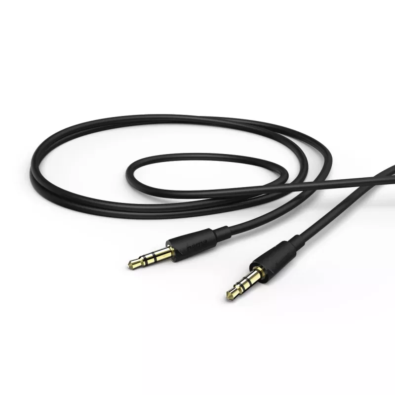 Cable de audio Hama Flexi-schlank 1,5 m 3,5 mm conector macho a conector macho negro