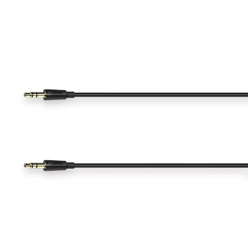 Cable de audio Hama Flexi-schlank 1,5 m 3,5 mm conector macho a conector macho negro