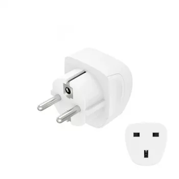 Hama 00223459 Adaptador de enchufe Tipo E/F híbrido Tipo G (UK) blanco