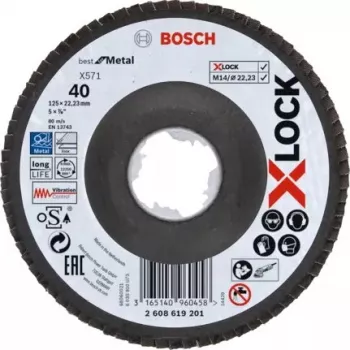 Disco de lijar Bosch X-LOCK X571 BEST FOR METAL acero