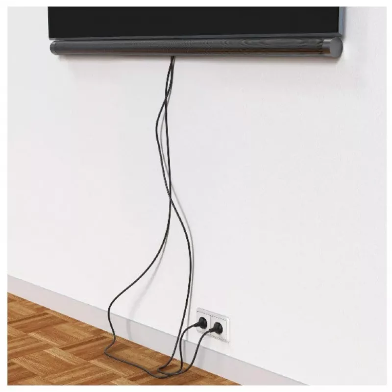Canaleta organizadora de cables Hama 00220992 universal negra 1 ud.