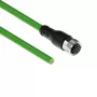Cable de sensor ACT Industrial 3,00 m M12A 8 polos conector hembra a extremo abierto, cable TPE Ultraflex, apantallado