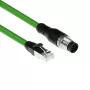 Cable de sensor ACT Industrial 5,00 m M12A 8 polos conector macho a conector macho RJ45, cable TPE SF/UTP Ultraflex, apantallado