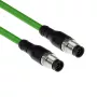 Cable de sensor ACT Industrial 7,50 m M12A 8 polos conector macho a conector macho M12A 8 polos, cable TPE Ultraflex, apantallado