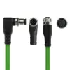 Cable de sensor ACT Industrial 3,00 m M12A 8 polos conector macho en ángulo recto a conector hembra M12A, cable TPE Ultraflex, apantallado