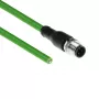 Cable de sensor ACT Industrial 5,00 m M12D 4 polos conector macho a extremo abierto, cable TPE Superflex Xtreme, apantallado