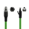 Cable de sensor ACT Industrial 1,50 m M12D 4 polos conector hembra de chasis a conector macho RJ45, cable TPE Superflex Xtreme, apantallado