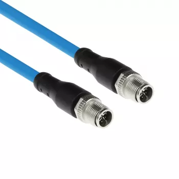 Cable de sensor ACT Industrial 1,50 m M12X 8 polos conector macho a conector macho M12X 8 polos, cable TPE SF/UTP Superflex, apantallado