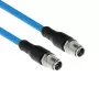 Cable de sensor ACT Industrial 5,00 m M12X 8 polos conector macho a conector macho M12X 8 polos, cable TPE SF/UTP Superflex, apantallado