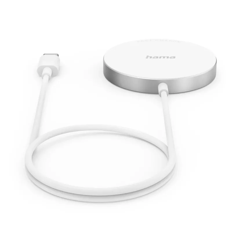 Hama MagCharge FC15 Teléfono móvil, smartphone Blanco USB Carga inalámbrica Carga rápida Interior