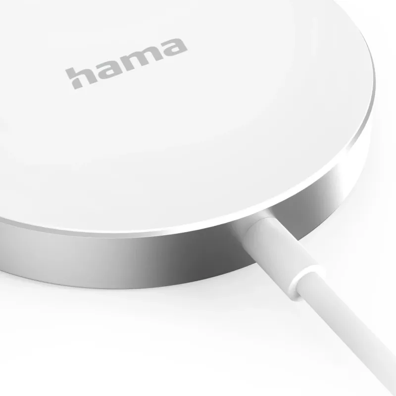 Hama MagCharge FC15 Teléfono móvil, smartphone Blanco USB Carga inalámbrica Carga rápida Interior
