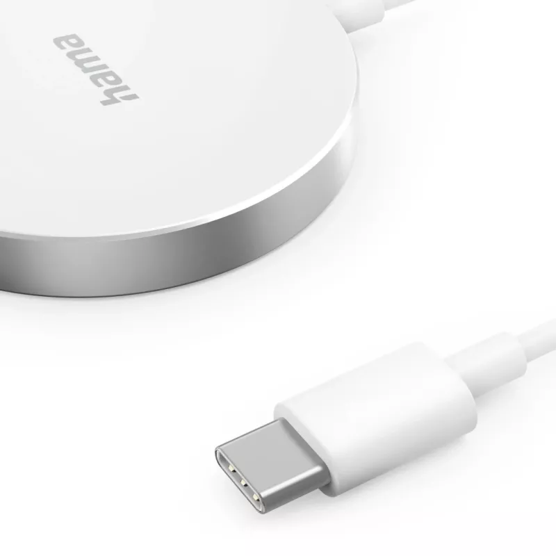 Hama MagCharge FC15 Teléfono móvil, smartphone Blanco USB Carga inalámbrica Carga rápida Interior