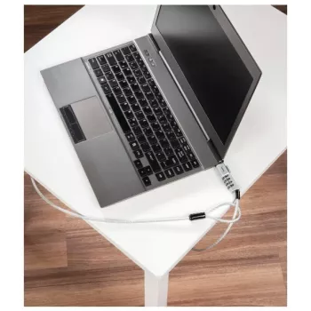 Hama Nano Candado de combinación para portátil, de 4 dígitos, acero al carbono, plata