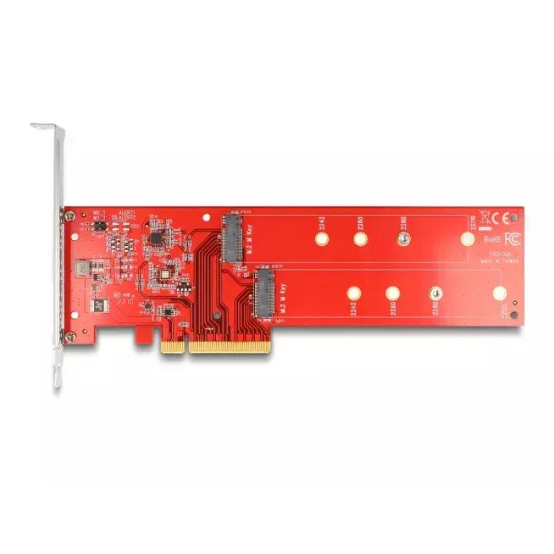 DeLOCK tarjeta PCI Express x8 a 2 x NVMe M.2 Key M 110 mm internos Bifurcation Low Profile