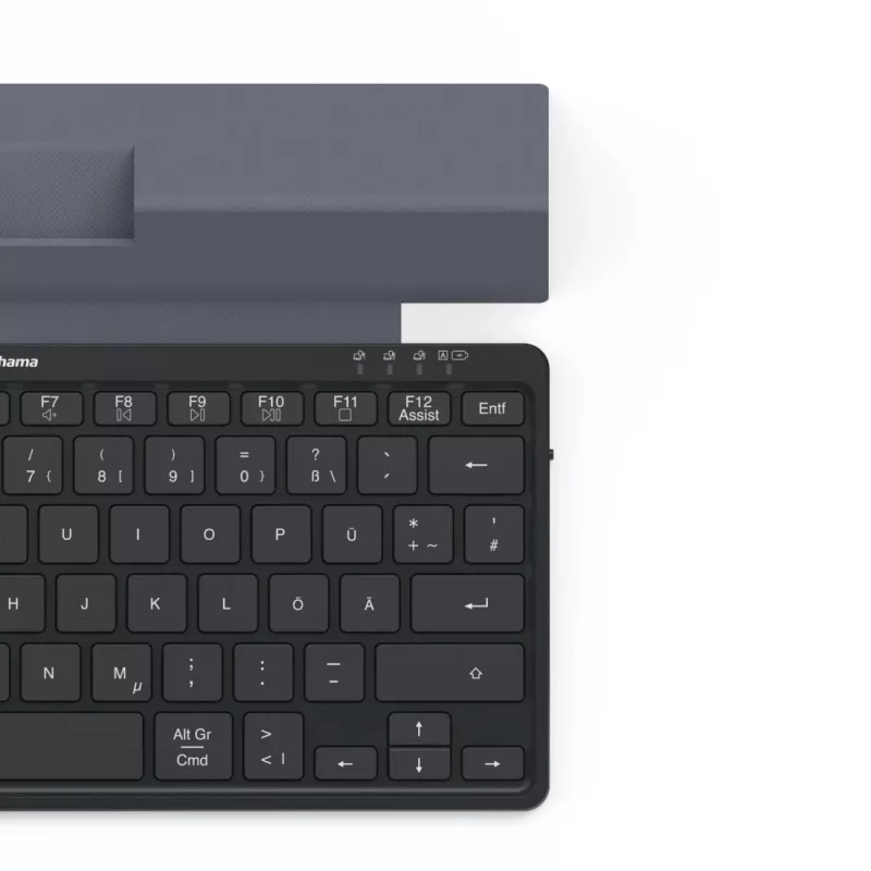 Hama Travel 600 QWERTZ Alemán Bluetooth Negro, Gris oscuro