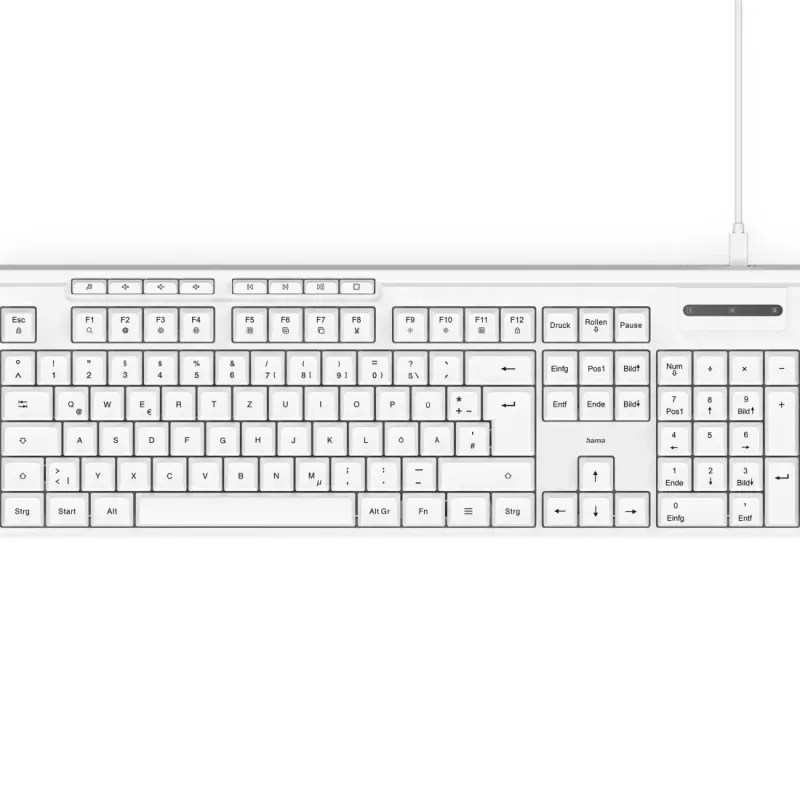 Hama CK-200 teclado Home/Office USB QWERTZ alemán blanco