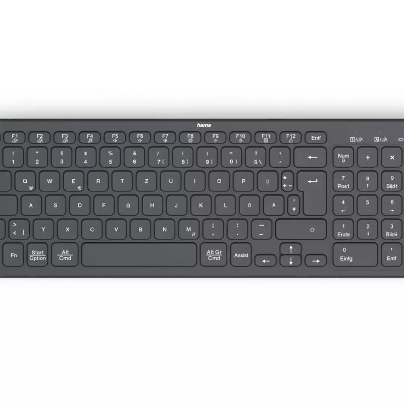Hama WK-300 teclado Home/Office RF Wireless + Bluetooth QWERTZ negro