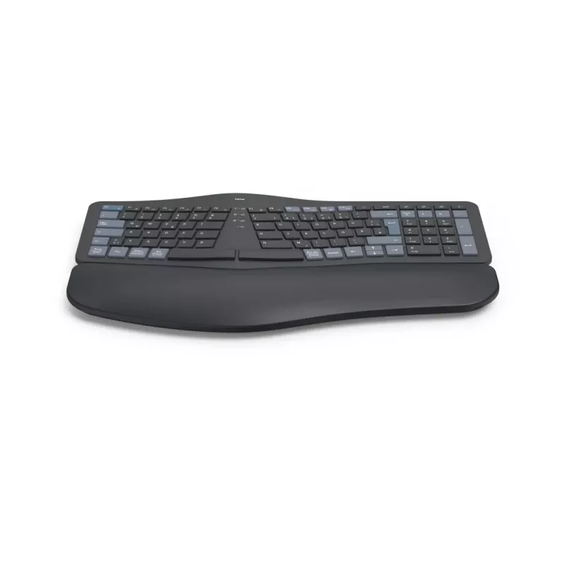 Hama WK-900 Ergo teclado inalámbrico multidispositivo dividido, LED, QWERTZ, negro
