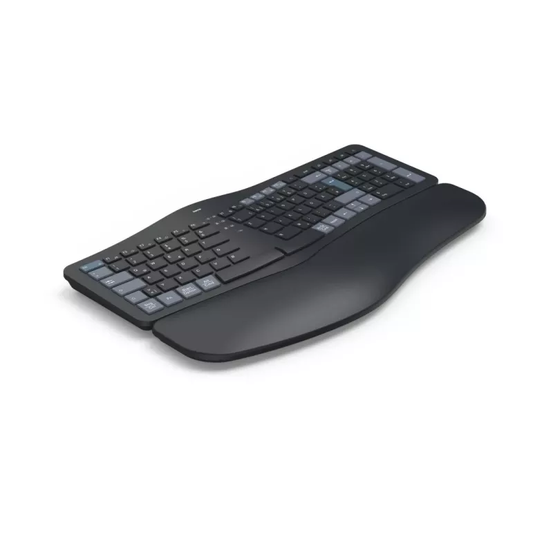 Hama WK-900 Ergo teclado inalámbrico multidispositivo dividido, LED, QWERTZ, negro