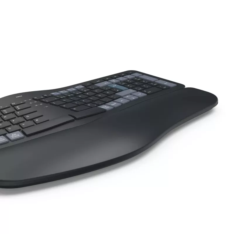 Hama WK-900 Ergo teclado inalámbrico multidispositivo dividido, LED, QWERTZ, negro