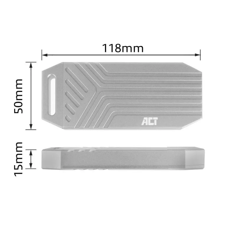 ACT Carcasa SSD USB 40 Gbit/s M.2 2280 NVMe / PCIe, sin herramientas