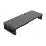 Soporte de monitor EQUIP soporte de monitor ergonómico con USB (USB-A x4, USB-C x1), de pie, 25 kg, negro
